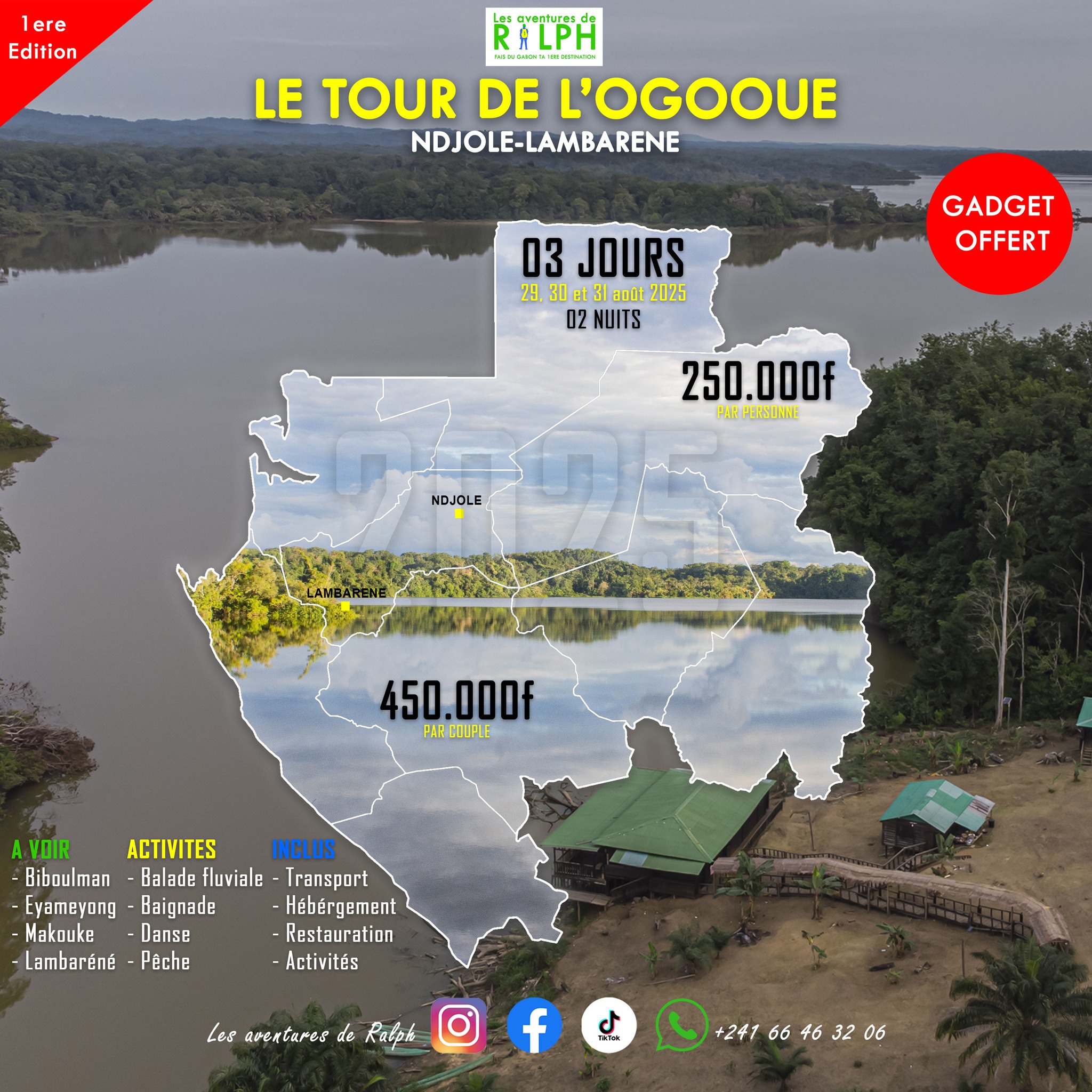 Le tour de l'ogooué (ndjolé - lambarené) 29 au 31 aout